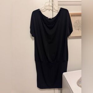 H By Halston Women's  Shirt Dress  Round Neck Black XL polyester spandex